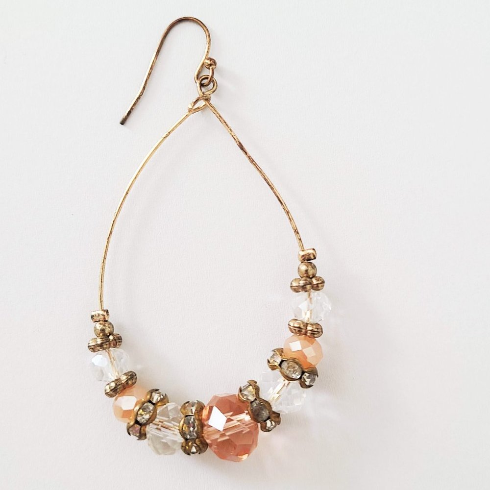 Pink Gold Hoop Earrings - Picture 2 of 6